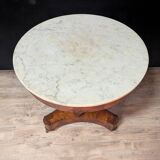 Empire mahogany and marble pedestal table