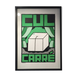 "Cul Carré" poster, green 70x50 cm, hand-printed numbered numbered screenprint