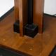 Amsterdam School floor lamp in partially ebonised cherry with a black linen shade.