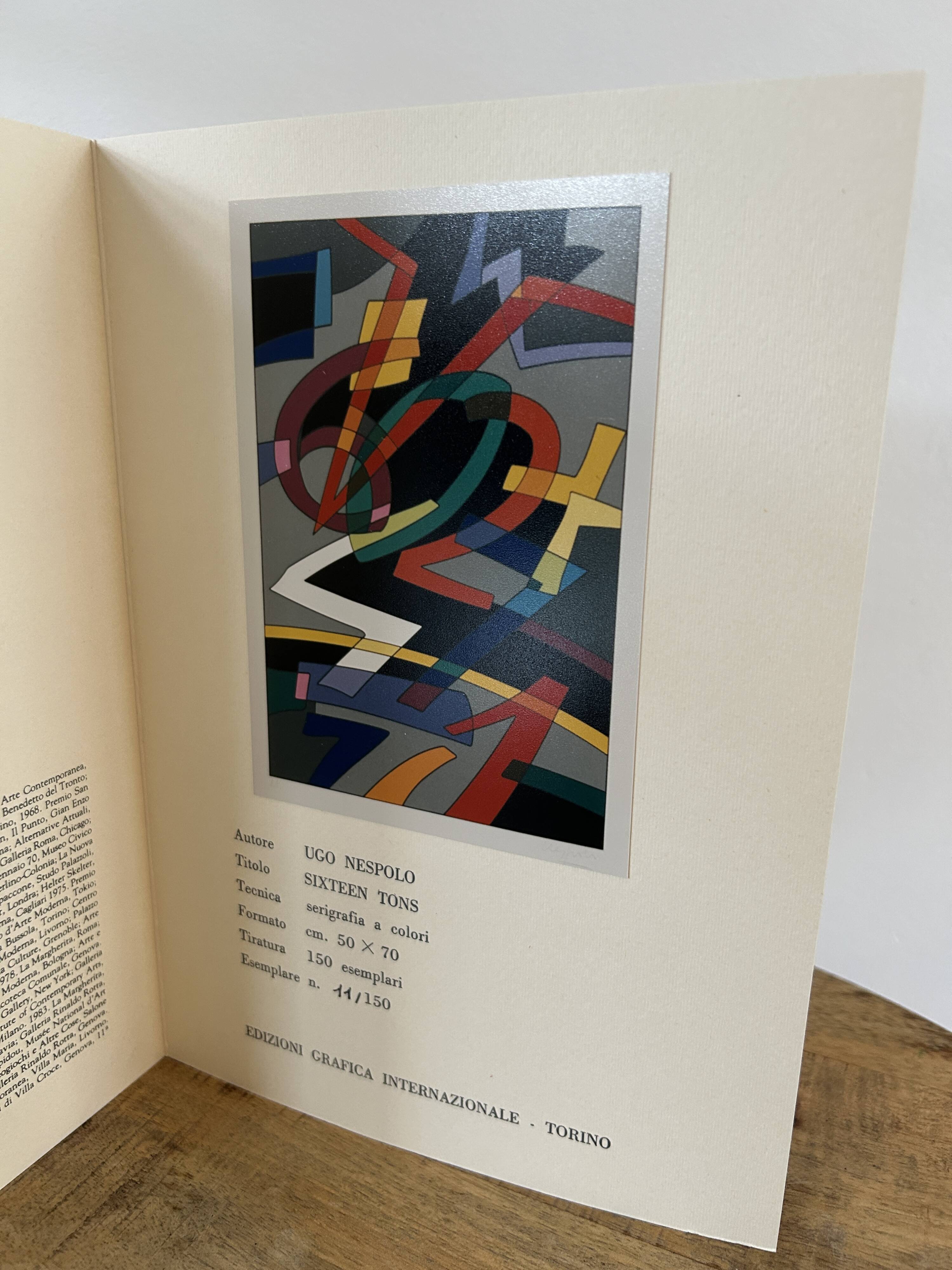 Screen print by Ugo Nespolo (1941 - ) - SIXTEEN TONS