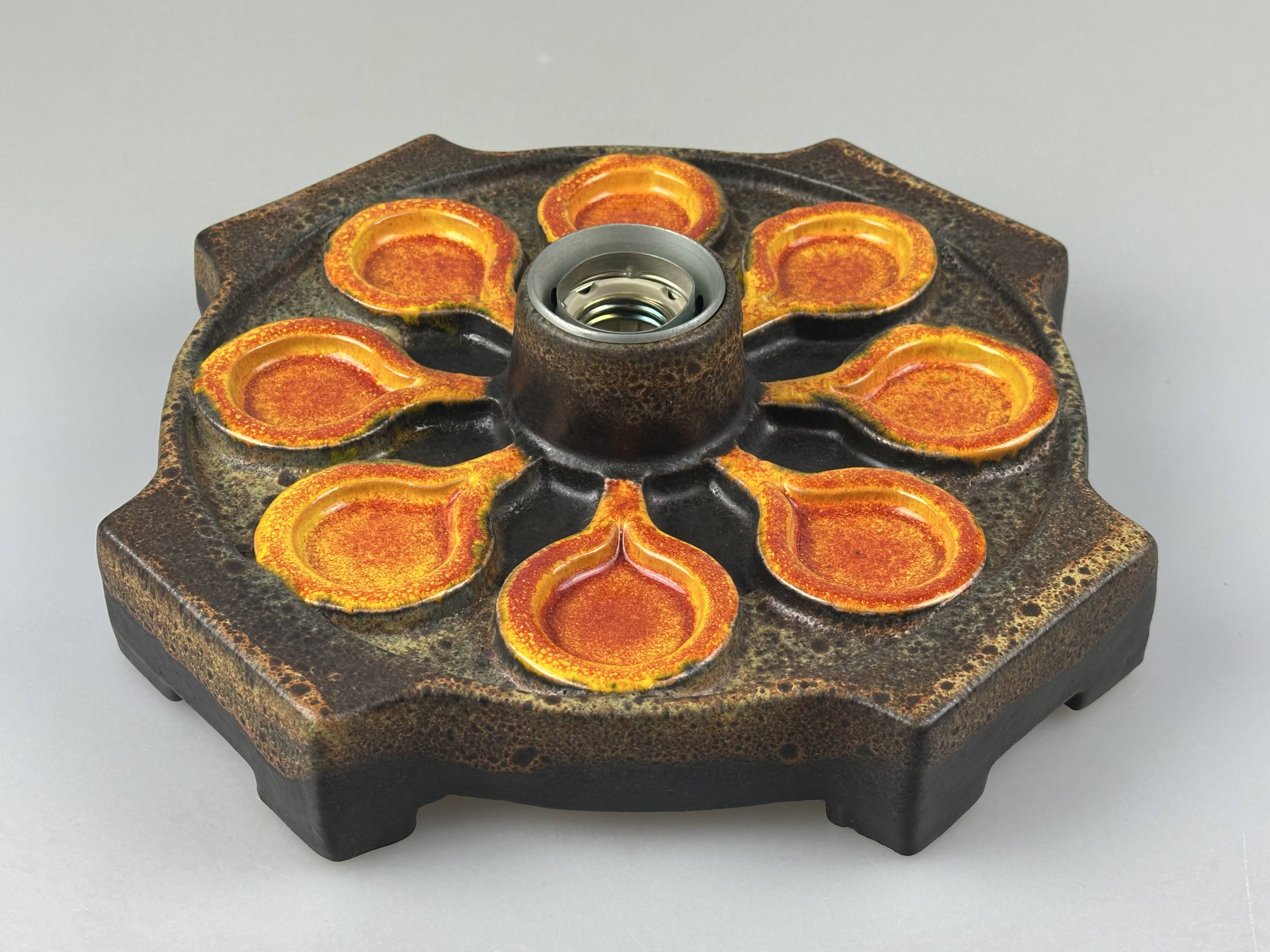 1960s/1970s Ceramic Wall Sconce, Mid-Century Space Age Design