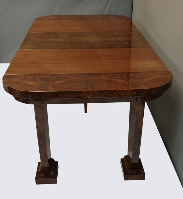 Table console en ronce de noyer de Californie avec ses rallonges