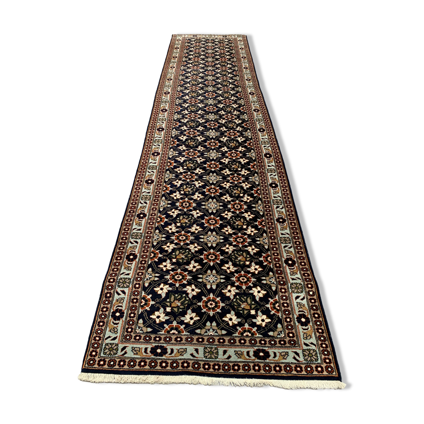 Vintage Tribal Indian Long runner 356x83 cm veg dye wool rug tribal handmade