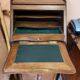 Set consisting of a small scriban desk and its antique chair.
