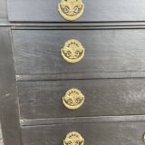 Commode ancienne d'époque restauration patinée noire