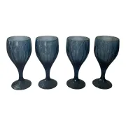 Set of four wine glasses model "Sky Blossoms" by Lenox Art Nouveau style.