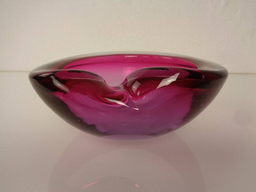 Sommerso Murano Glass Ashtray, Italy, 1960s
