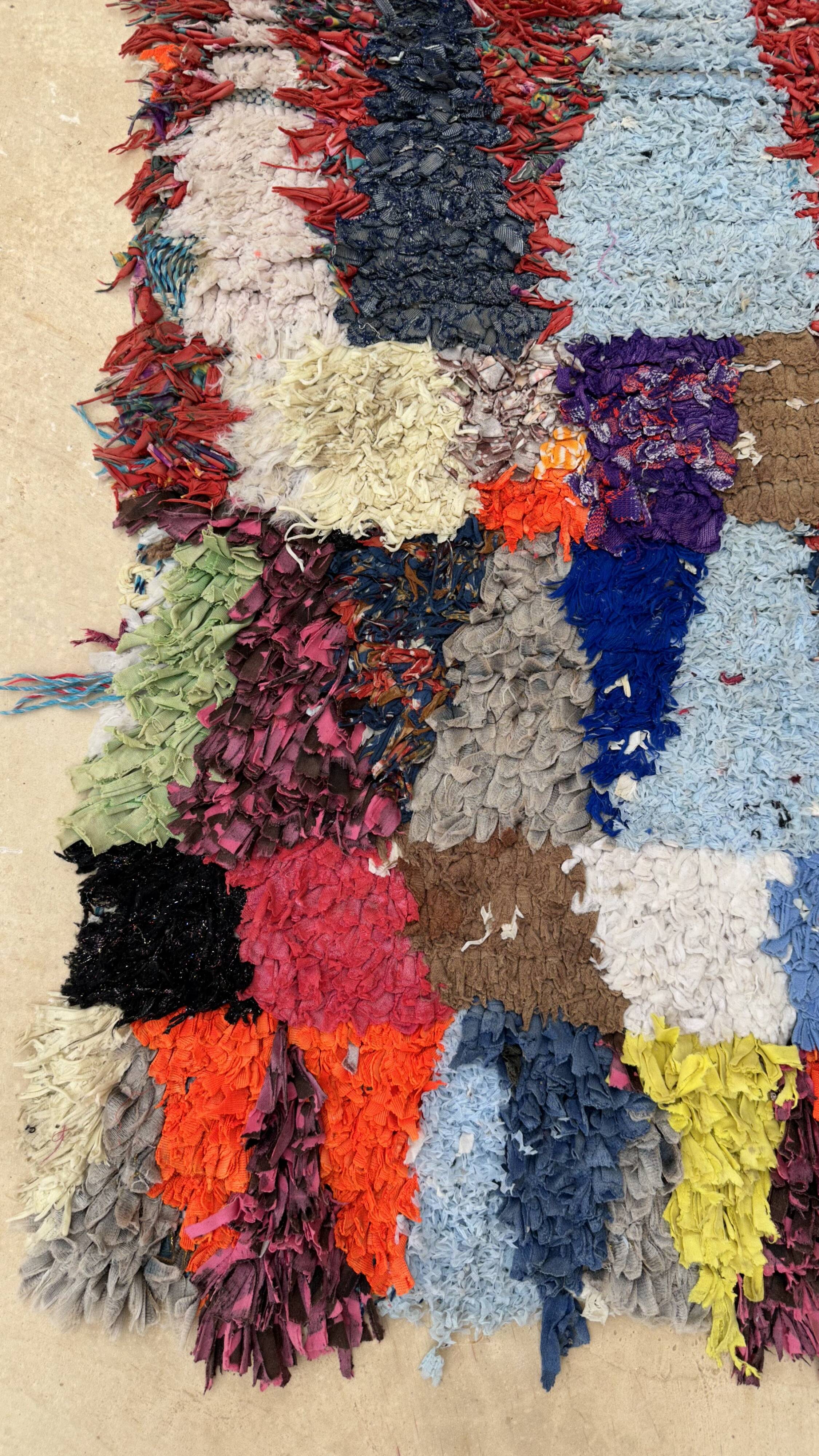 Colorful Boucherouite Moroccan rug - 64 x 137 cm