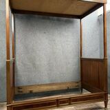 Parisian Louis XVI style four-poster bed in mahogany and gilded bronze circa 1850