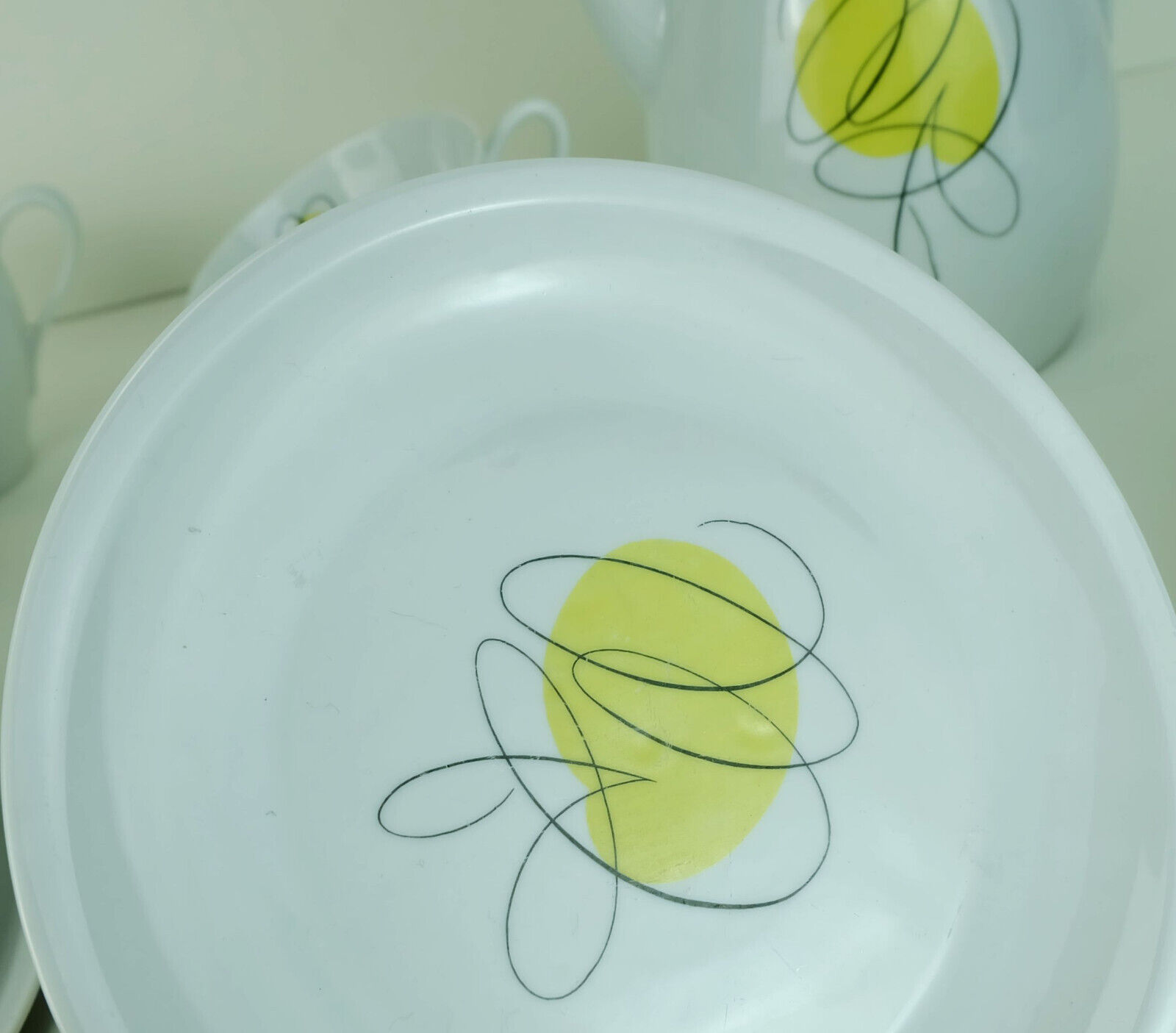 Mid century coffee crockery schirnding bavaria abstract decor in pastel colors 1950s