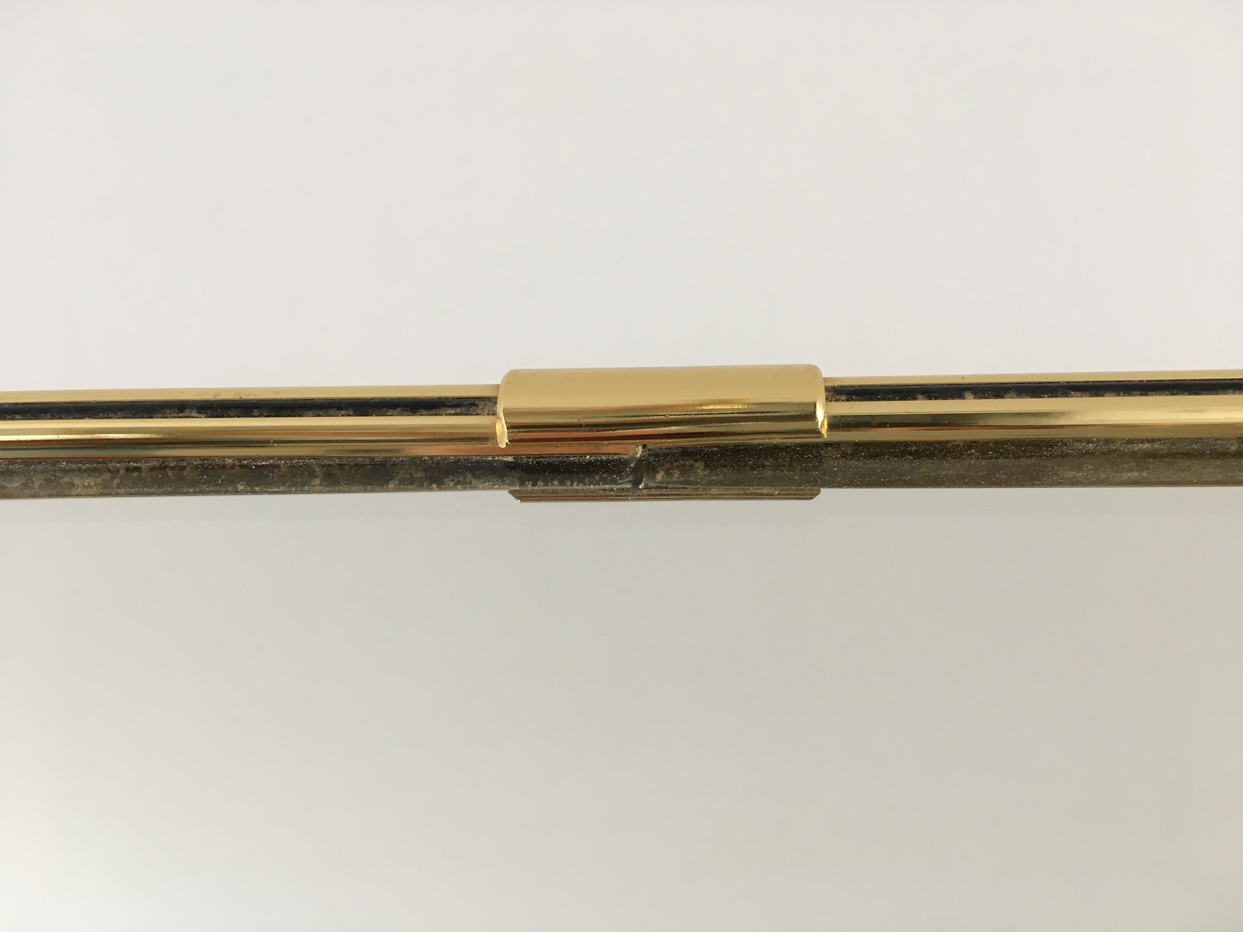 Asymmetrical mirror gold metal 60s