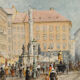Oil on panel Animated scene of a city
