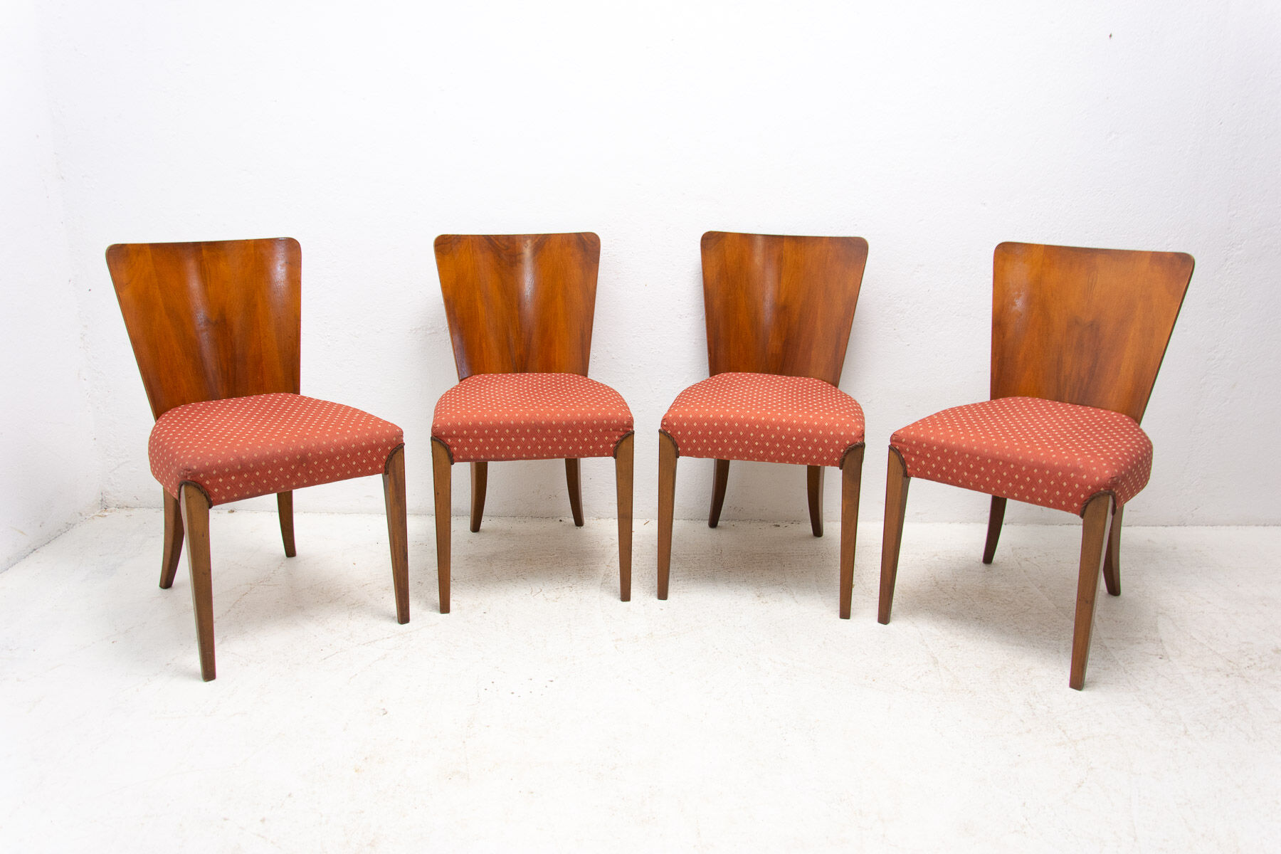 Art Deco Dining Chairs H-214 by Jindrich Halabala for ÚP Závody, 1950's