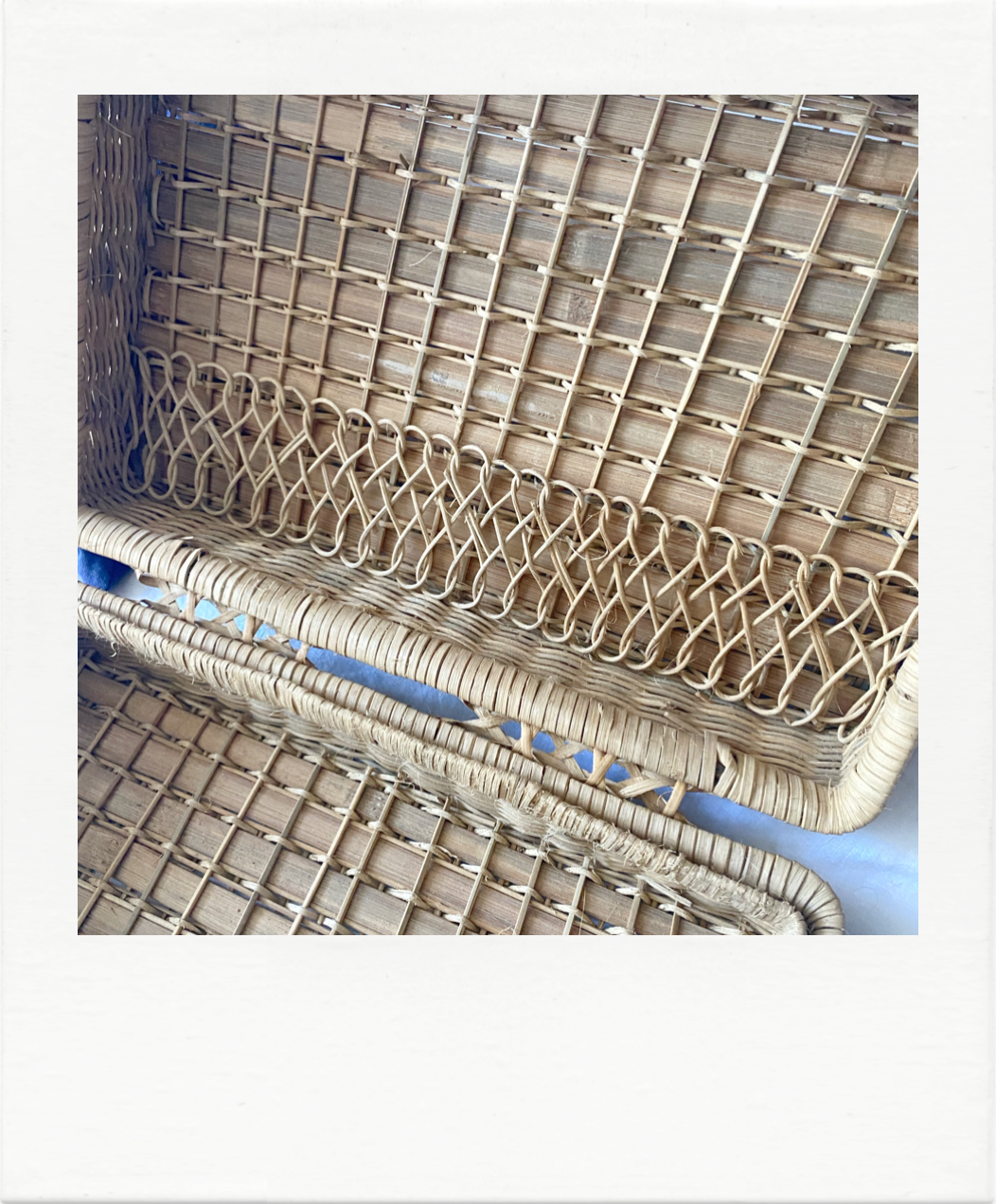 Vintage wicker suitcase