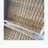Vintage wicker suitcase