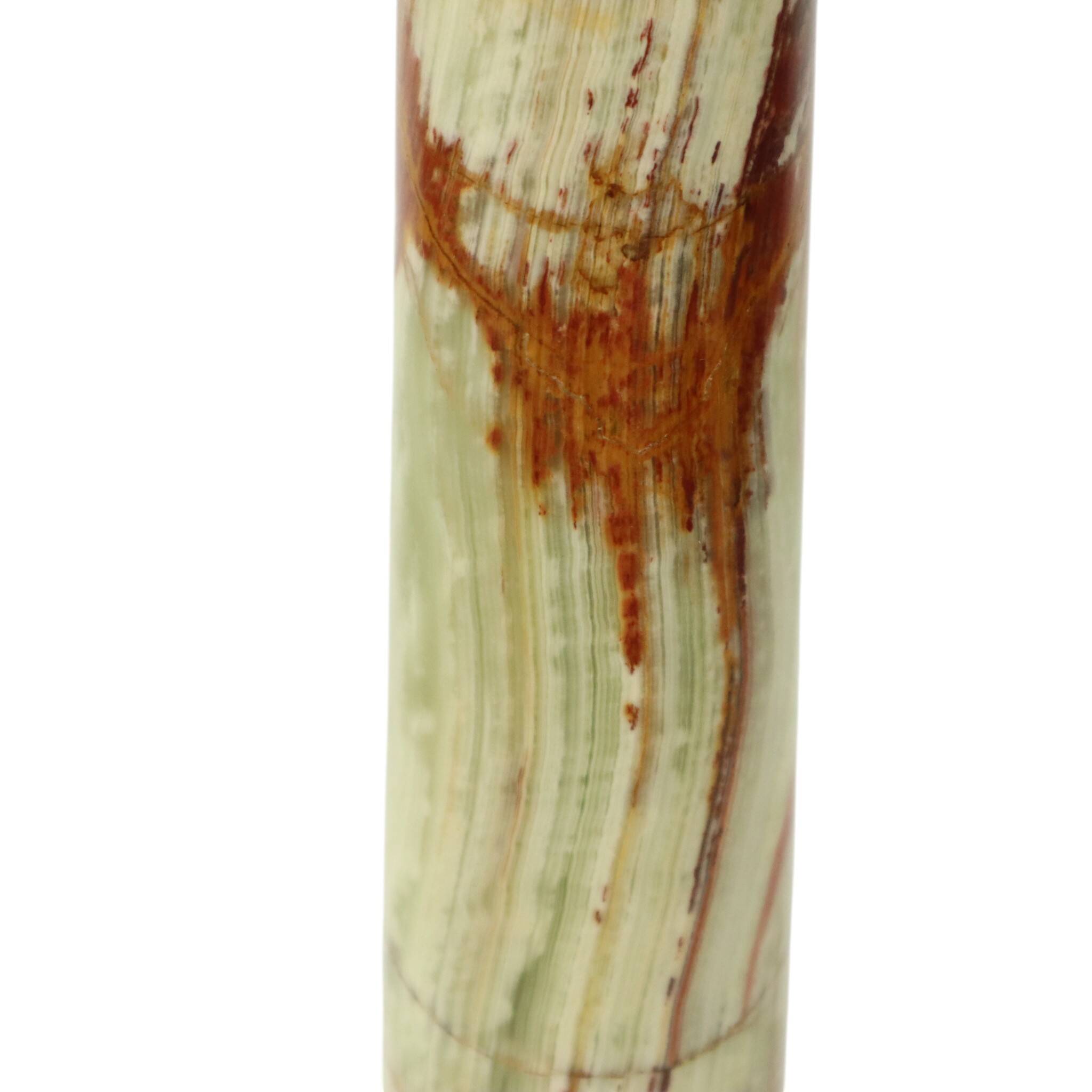 Classic Onyx Marble Brass Column Lamp 20th Century