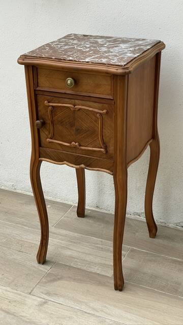 Nightstand Antique Wood and MARBLE