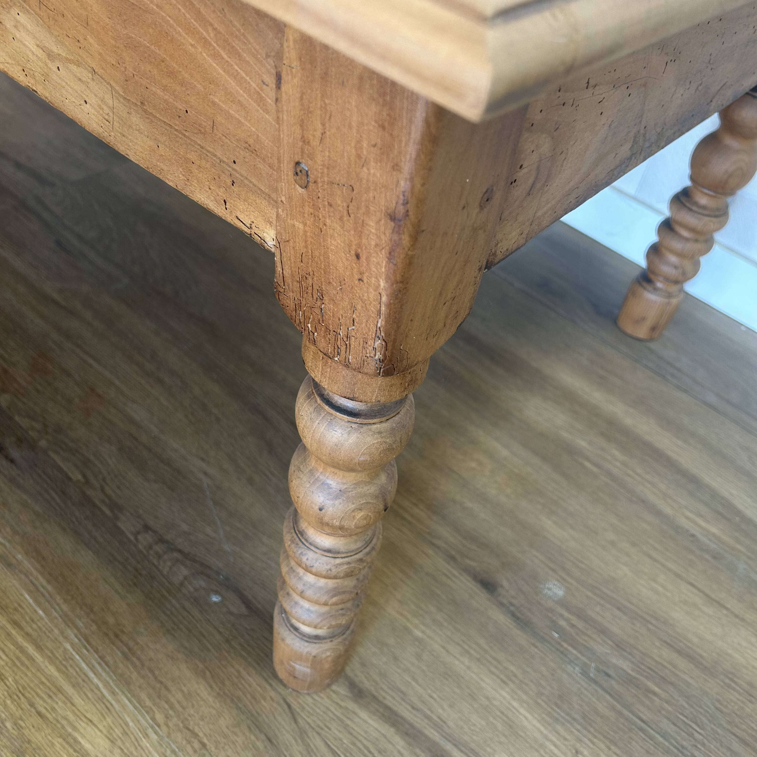 Farmhouse coffee table stripped and airbrushed