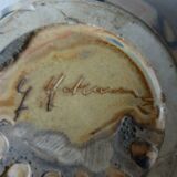 Void signed pocket méténier, enamelled stoneware, period art deco