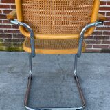 Cesca model design chair with armrests chrome version