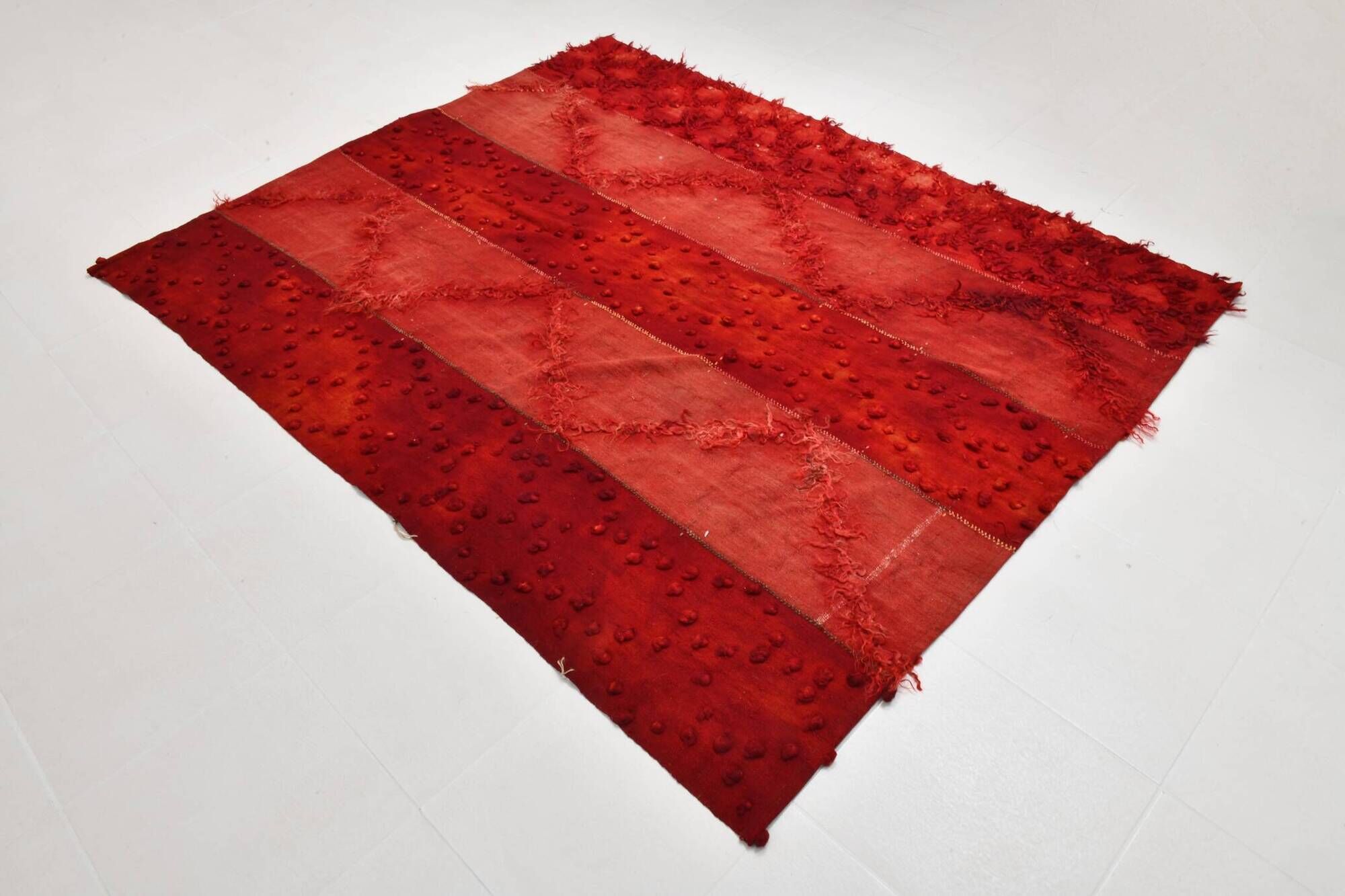 Turkish Vintage Anatolian Kilim Carpet, Shades Of Wine Red Boho Decor