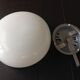 Ceiling light in opaline white vintage 70s half moon
