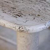 Travertine coffee table in the style of Angelo Mangiarotti, 1970.