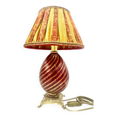 Lampe de table verre murano couleur Rubis Rigadin ,Italie 1950