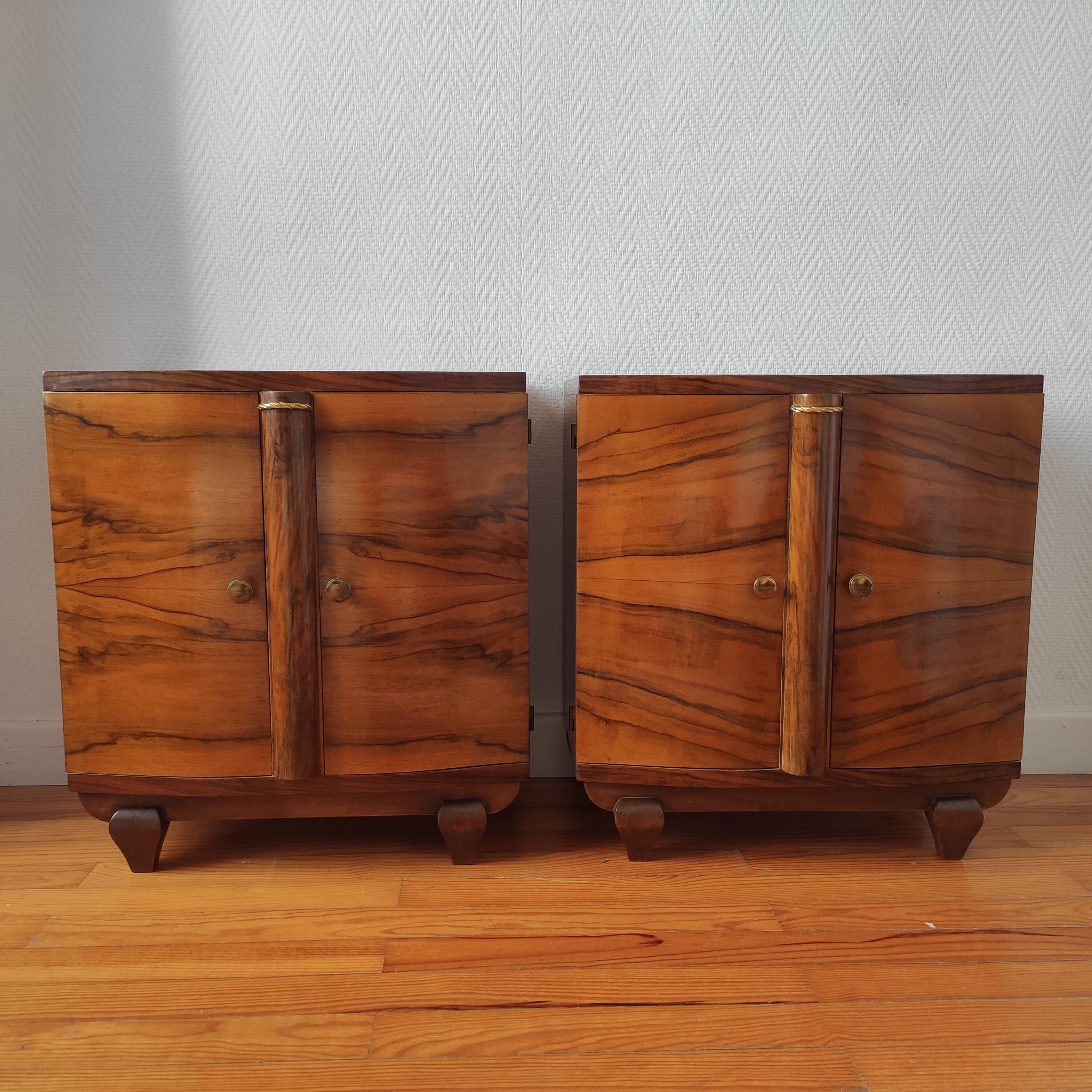Pair of art deco bedside tables