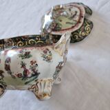 Antique Masons Sauce Boat with Lid English Porcelain Chinoiserie F