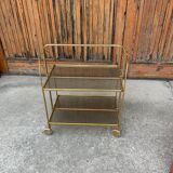 Vintage Folding Trolley in Gold Brass and Plastic