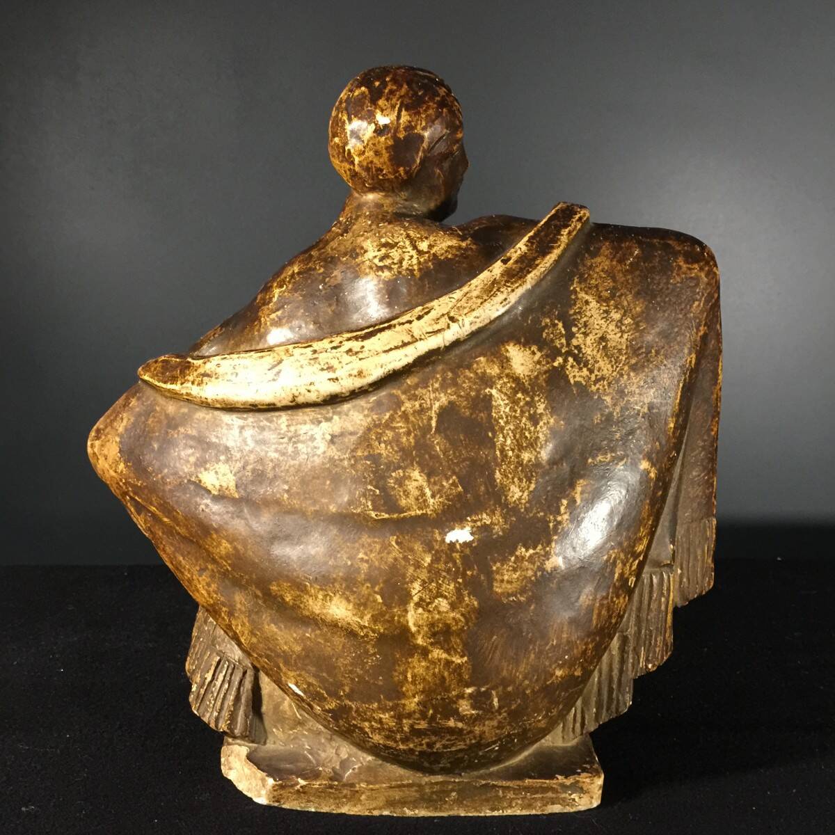 Workshop plaster "1930, Cubist Art Deco sculpture, draped nude woman