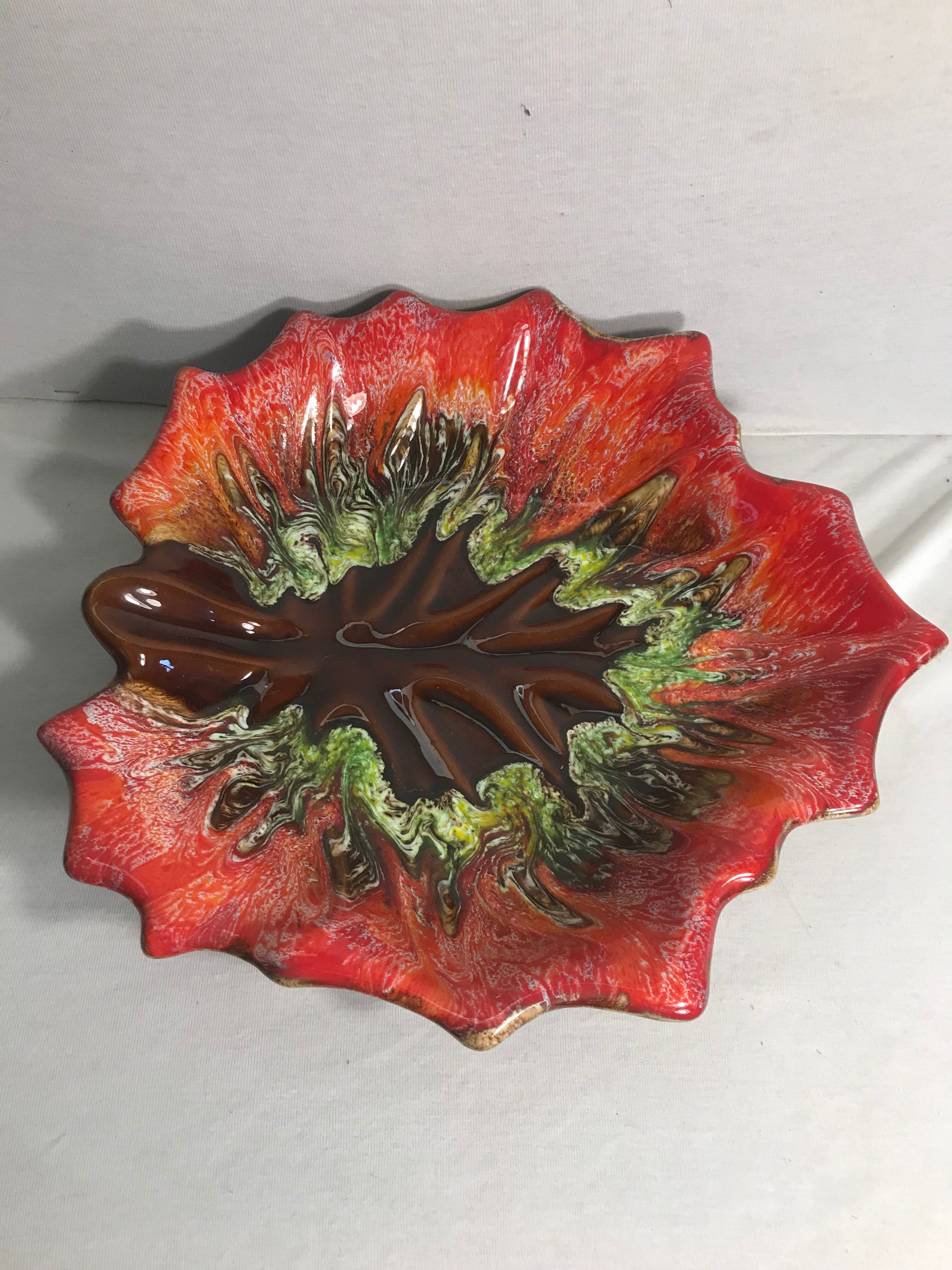 Vallauris ceramic cup in the shape of a leaf