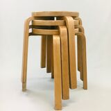 Suite of 3 Alvar Aalto stools for Artek