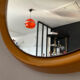 Vintage round mirror 50-60 italy in yellow backelite