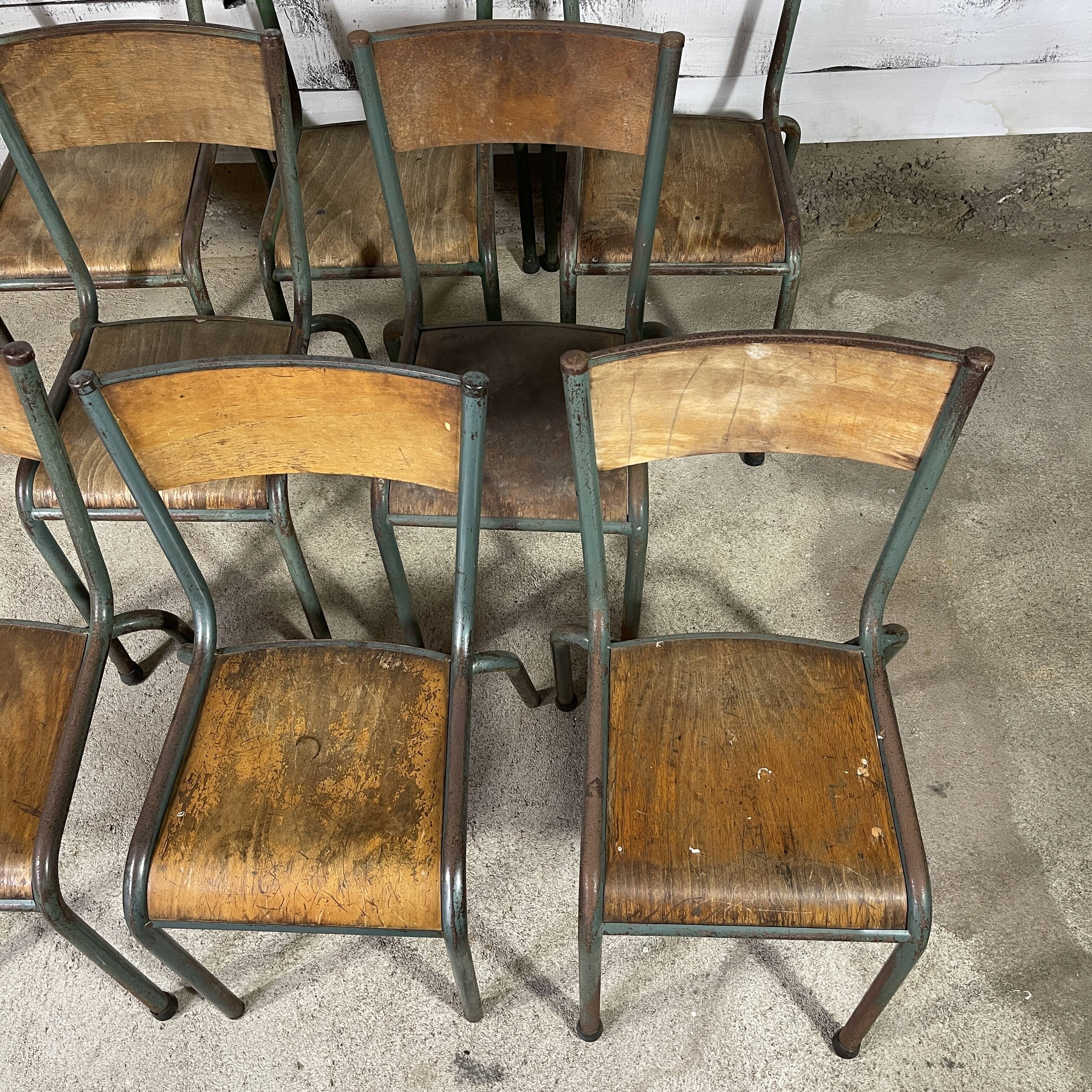 Set of 8 school chairs