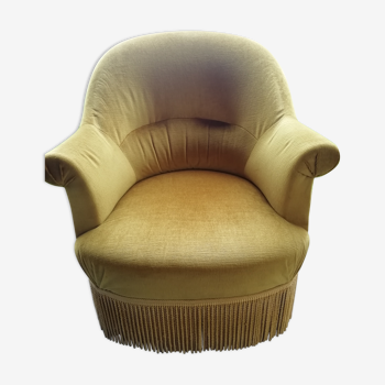 Fauteuil crapaud moutarde