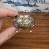 Pair of 800 thousandth Indian Silver Salt Cellars, Early 20th Century, Tableware