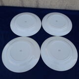 4 plates in Gien earthenware with a purple marli