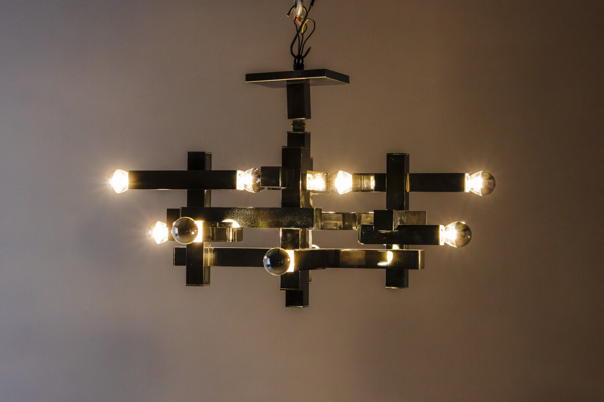 Metric chandelier by Gaetano Sciolari, Italy, 1970s