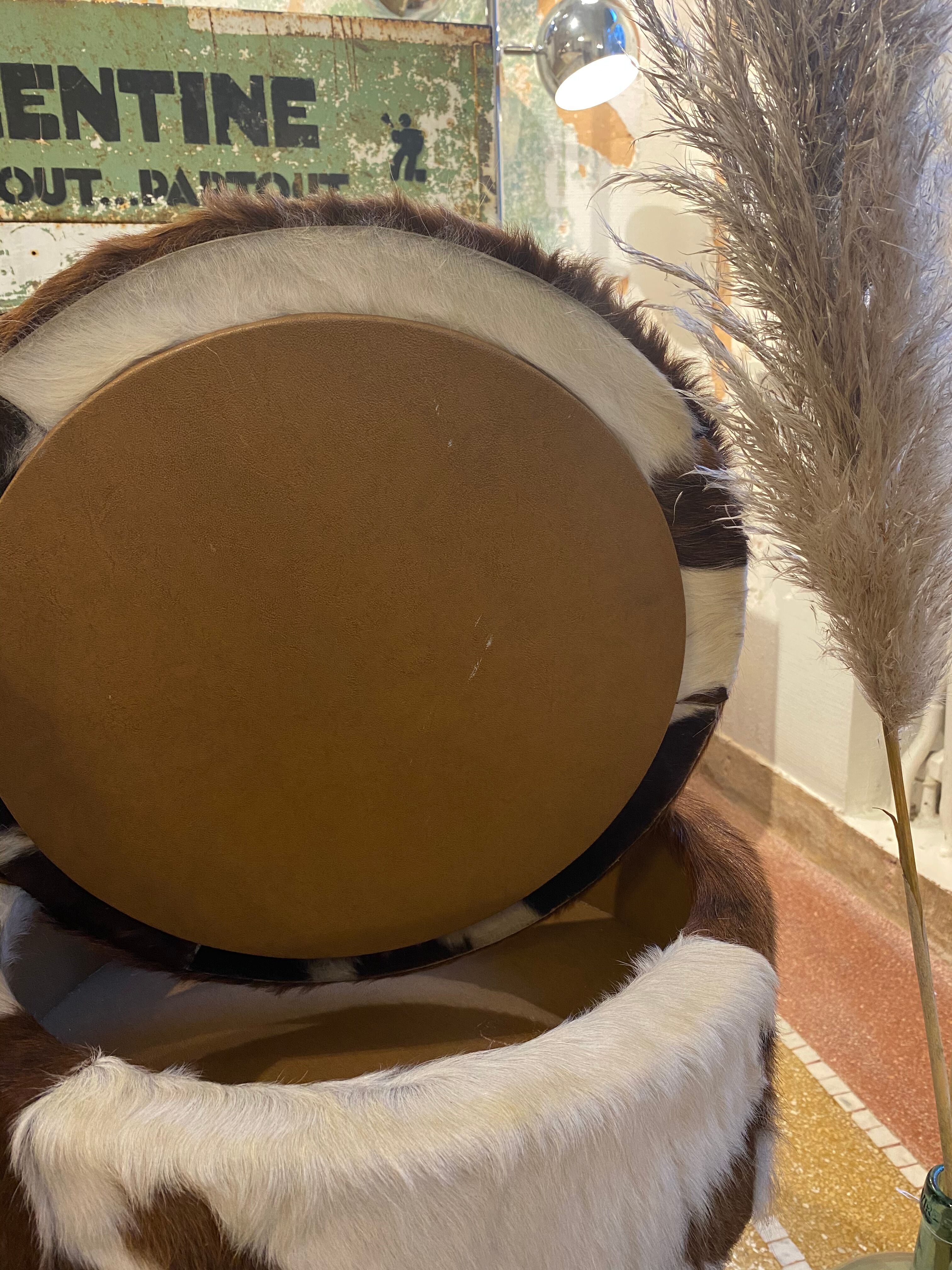 Tripod cowhide stool