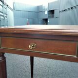 Old style flat desk louis xvi leather tray with 2 pulls