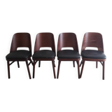 Set of 4 vintage faux wood chairs in the style of Hoswald Haerdtl