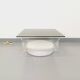 Vintage Italian square illuminated coffee table in glass and plexiglass