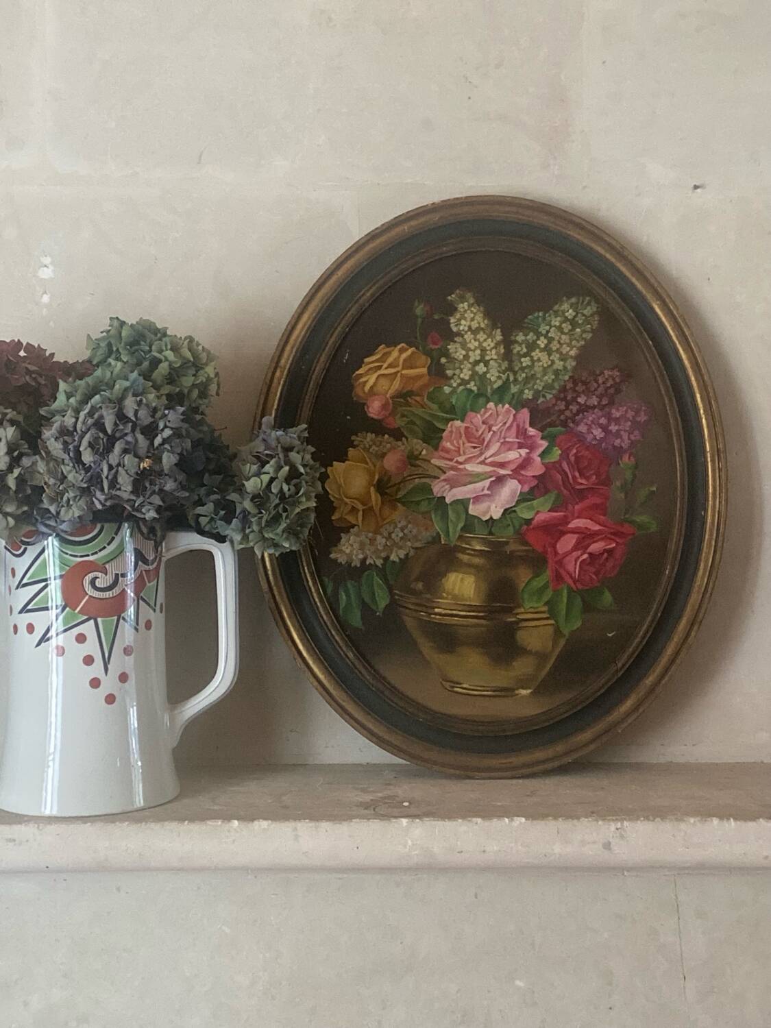 Grand tableau de fleurs epoque 1900 peinture à l’huile