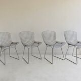 Set of 4 chrome side chairs Bertoia from Knoll, c.1960