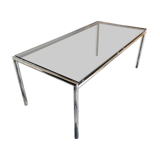 Chrome table and smoked glass