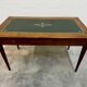 Bureau Louis XVI tapis cuir vert avec tablettes