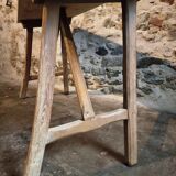 Table de toilette ou bureau d'écriture français ancien en châtaignier et peuplier, vers 1900
