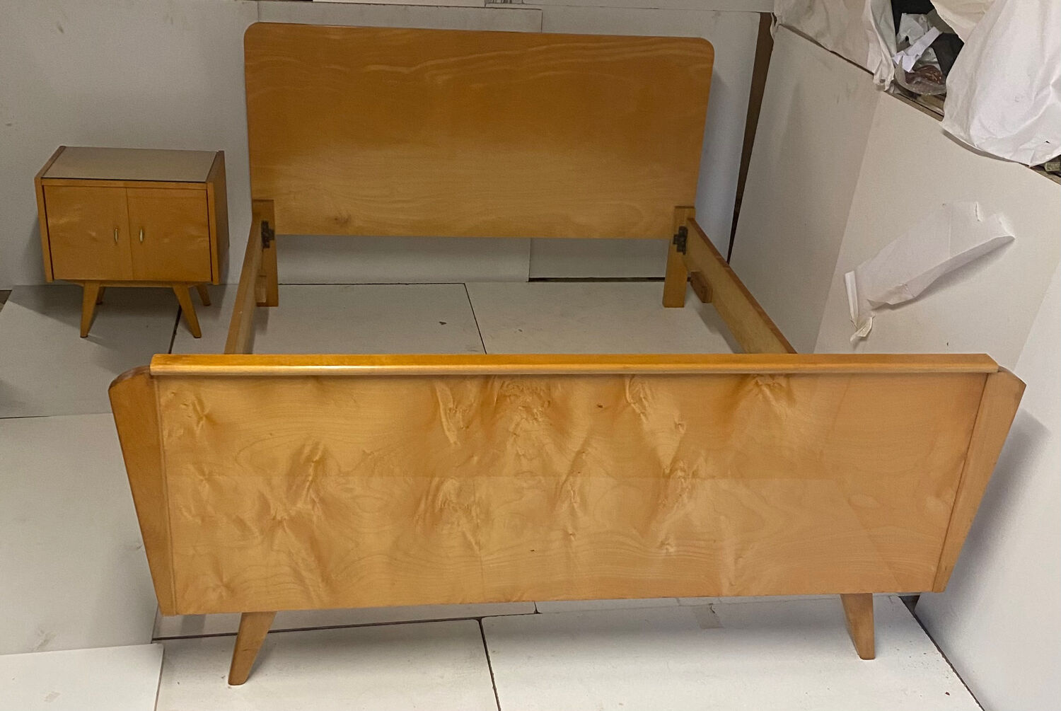 Vintage bed and bedside